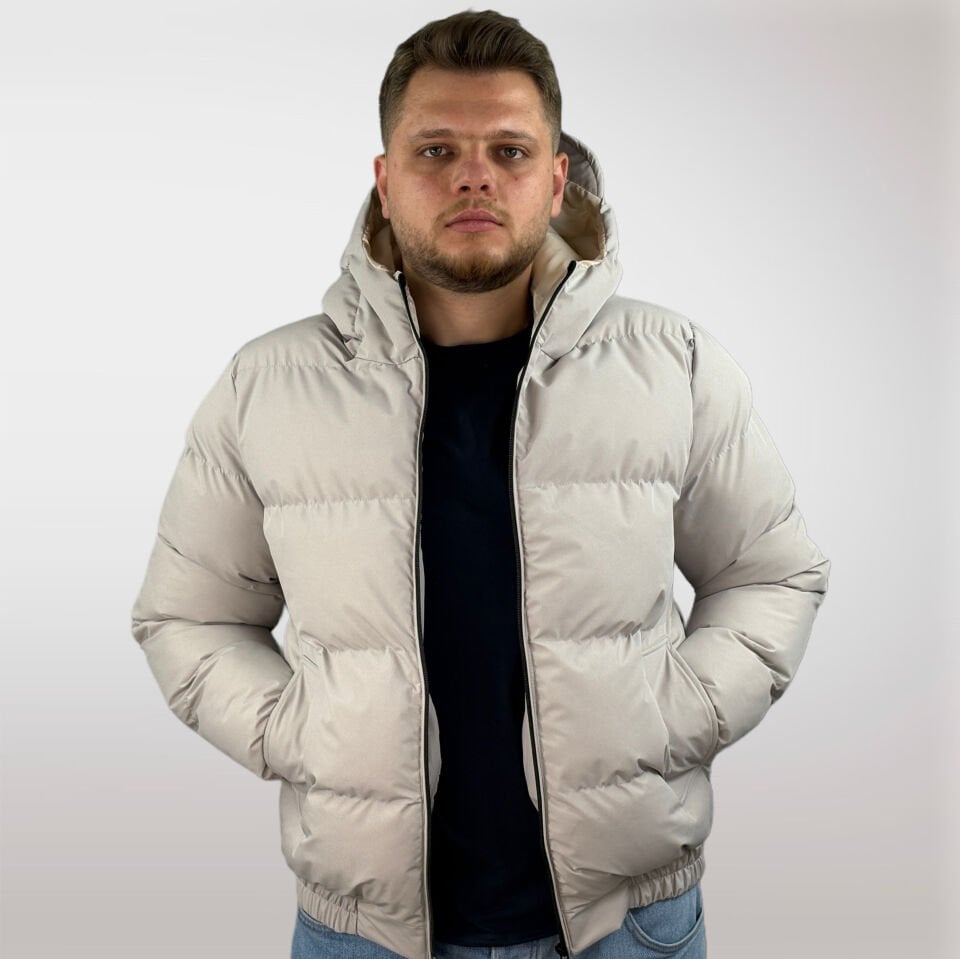 Erkek Kışlık Şişme Mont-Beyaz