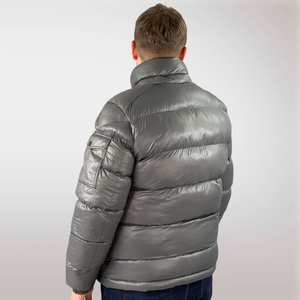 Erkek Şişme Çıkarılabilir Kapüşonlu Mont-Antrasit