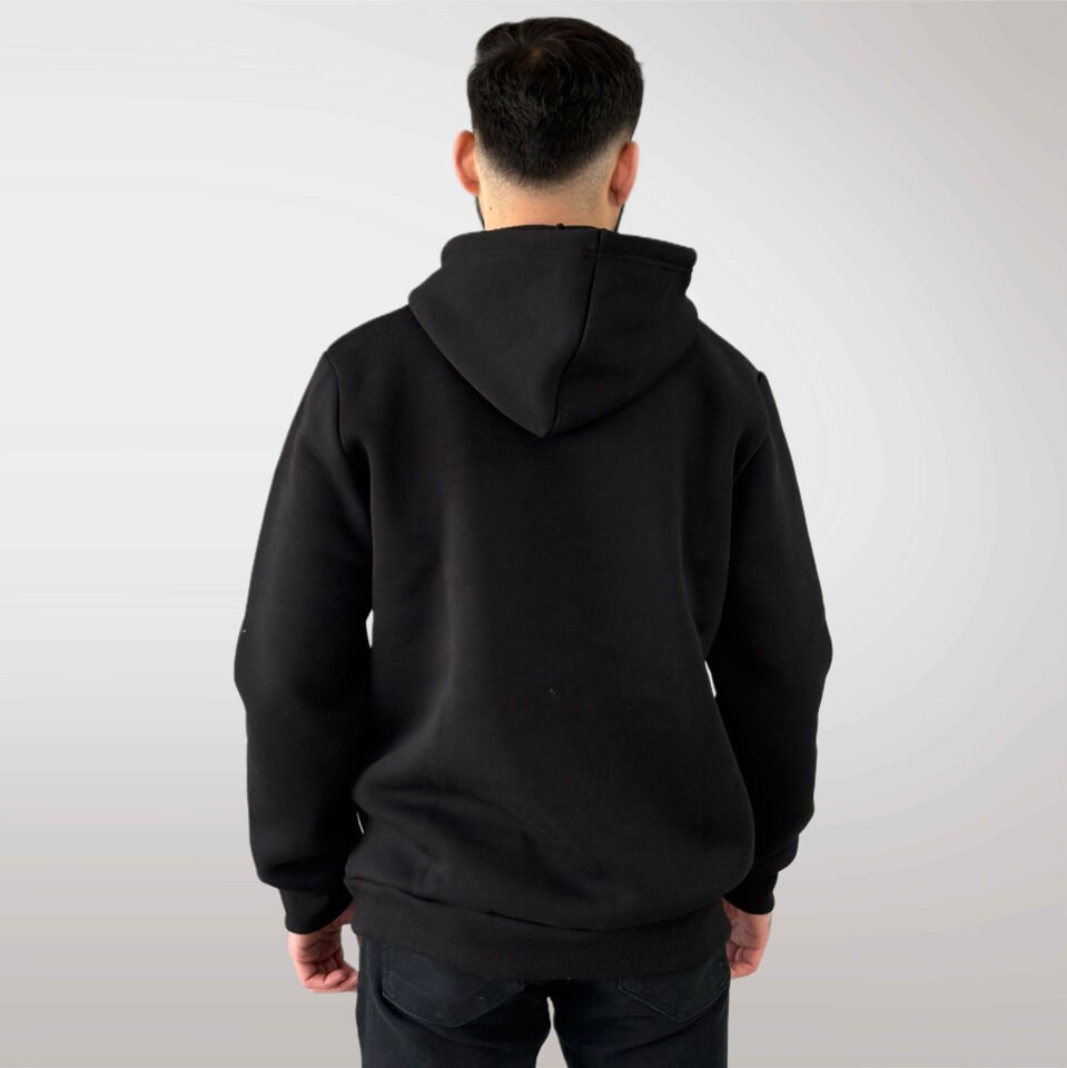 Unisex Logo Detaylı Kapüşonlu Sweatshirt-Siyah