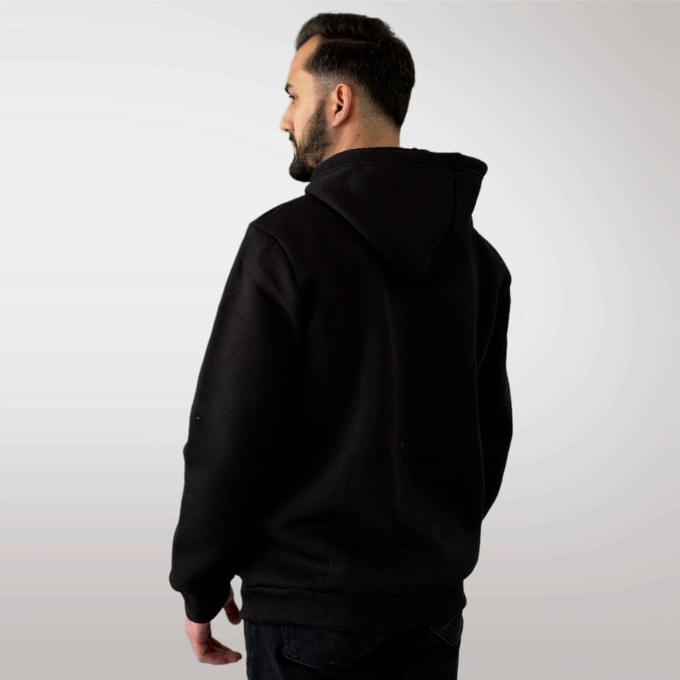 Unisex Logo Detaylı Kapüşonlu Sweatshirt-Siyah