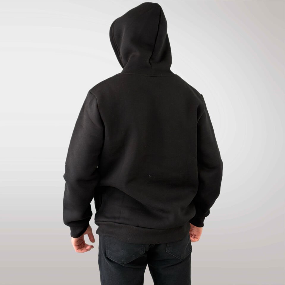 Unisex Logo Detaylı Kapüşonlu Sweatshirt-Siyah