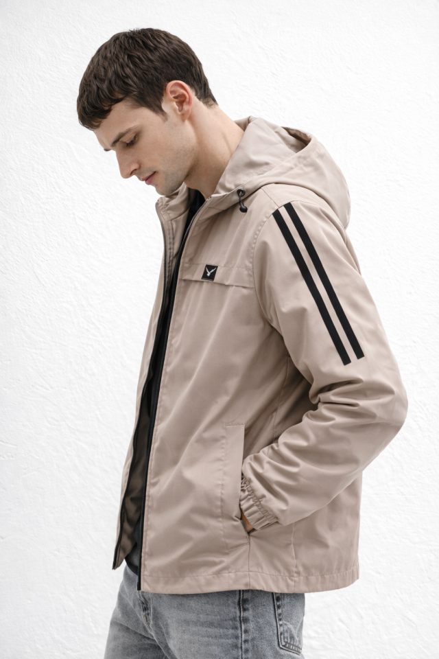 Erkek Taş Rengi Yağmurluk