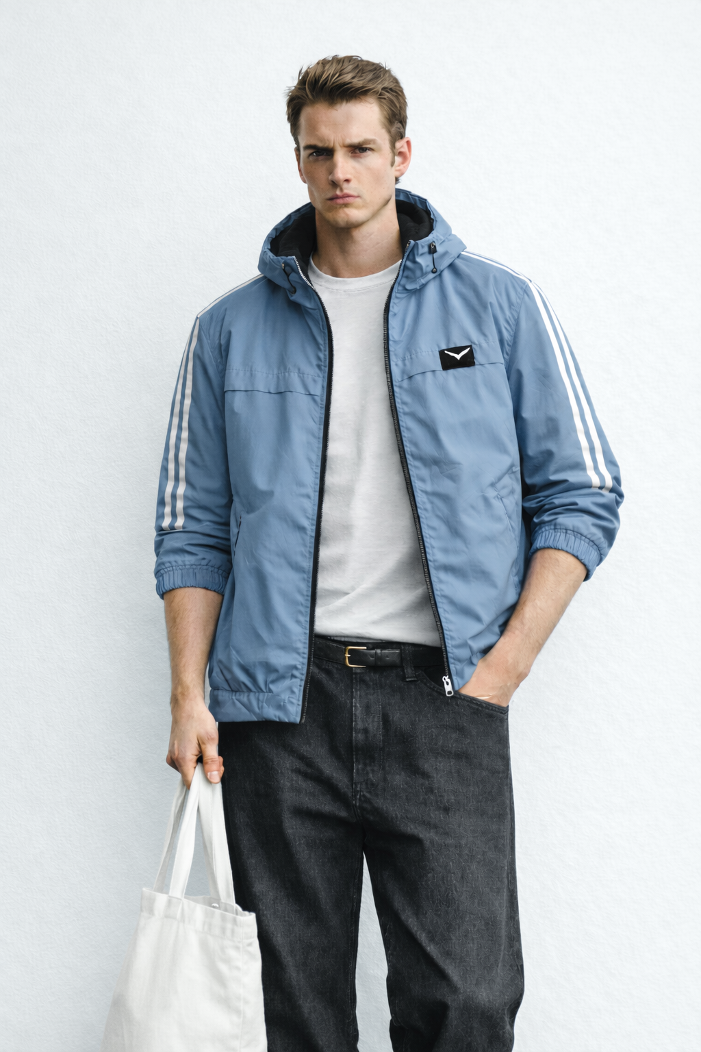 Erkek Mavi Yağmurluk