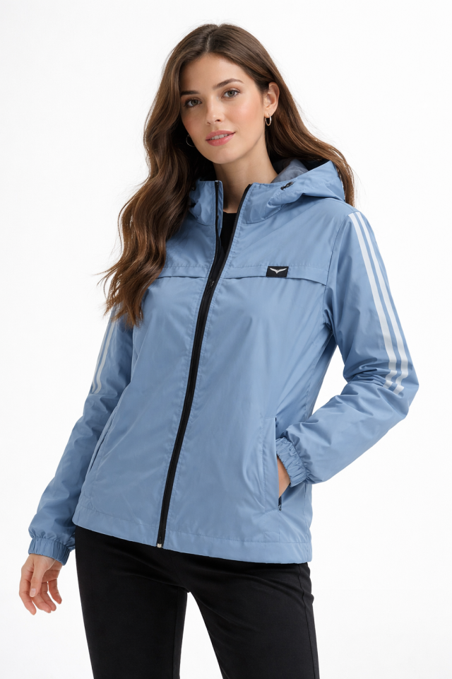 Kadın Mavi Yağmurluk