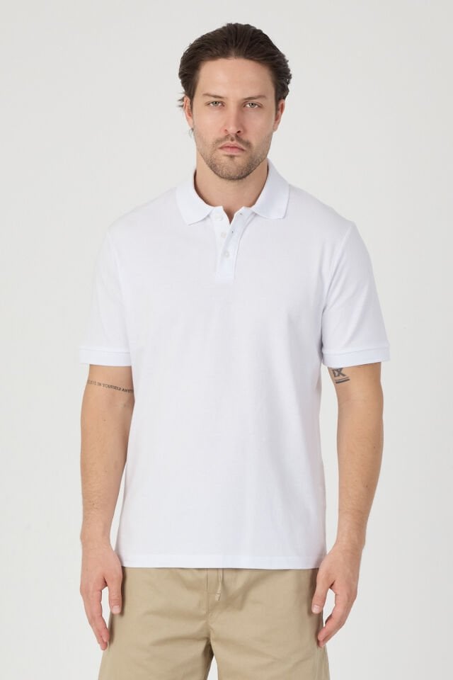 Erkek Polo Tişört Beyaz