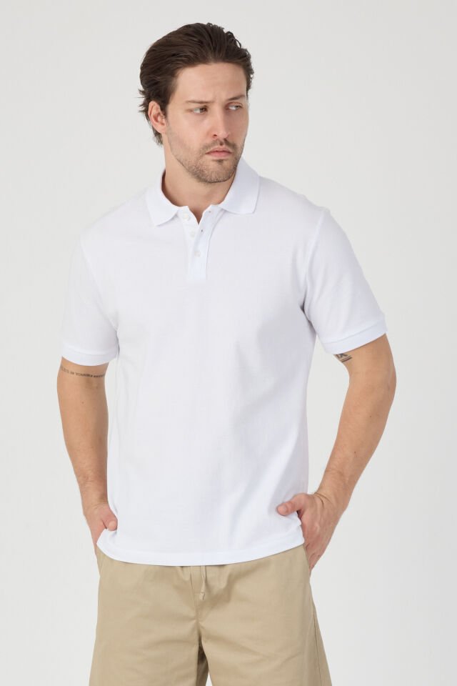 Erkek Polo Tişört Beyaz
