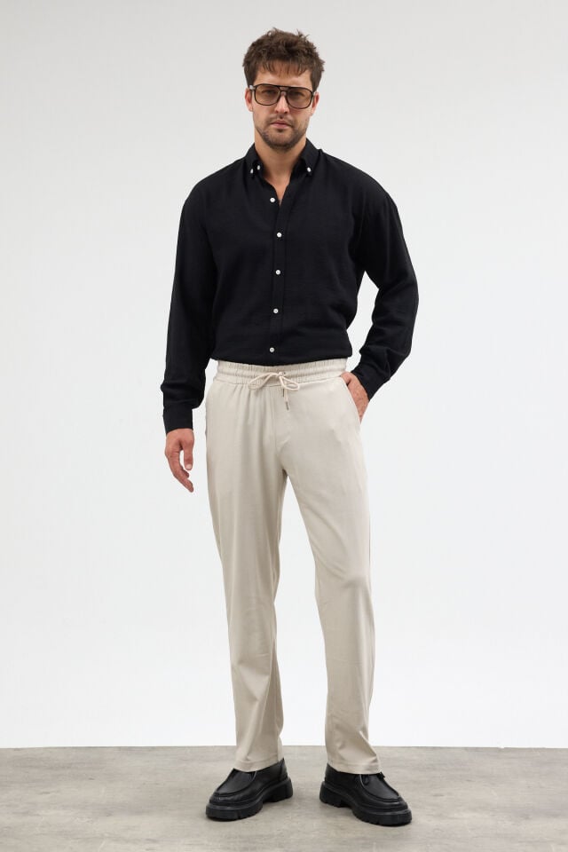 Taş Rengi Relax Fit Pantolon