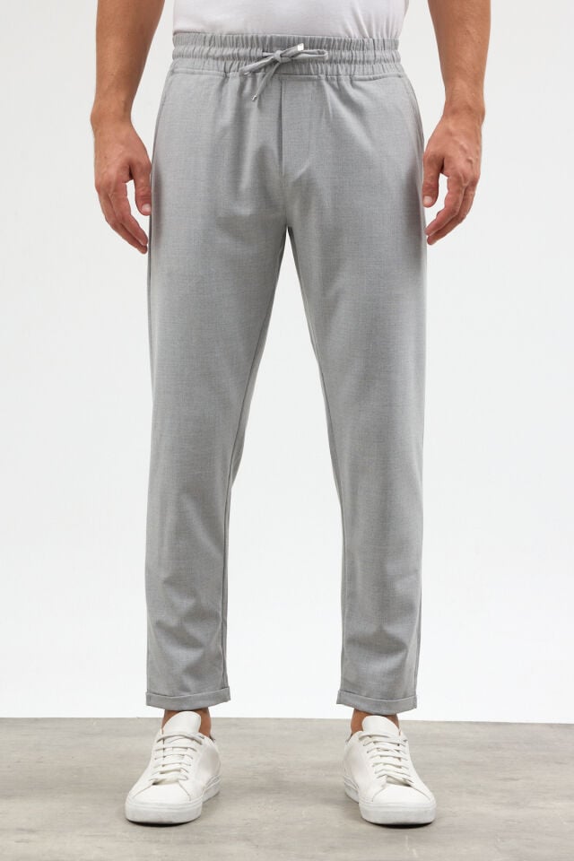 Açık Gri Tapered Fit Pantolon
