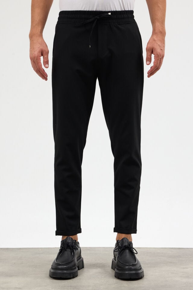Siyah Tapered Fit Pantolon