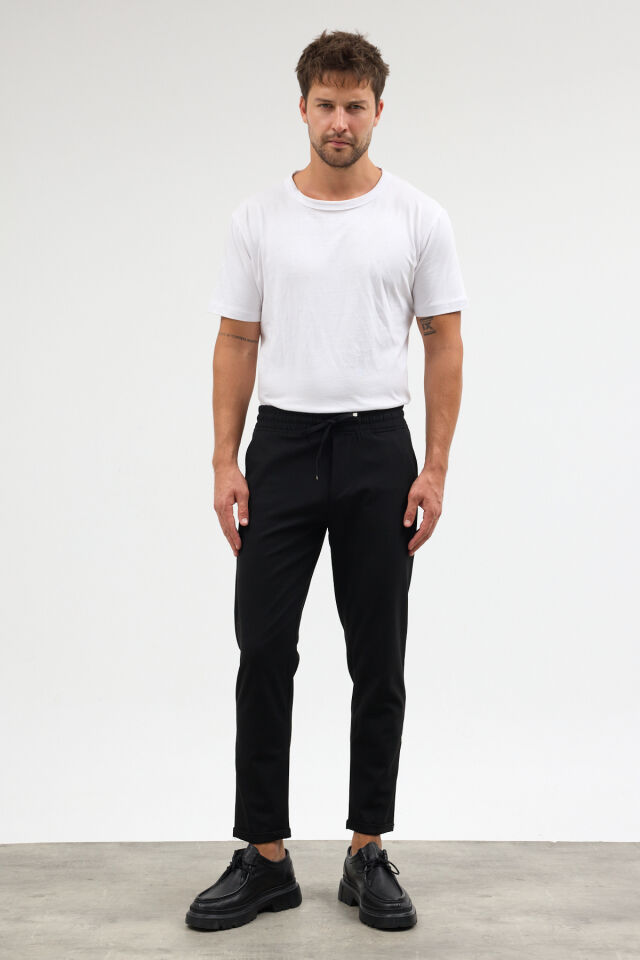 Siyah Tapered Fit Pantolon